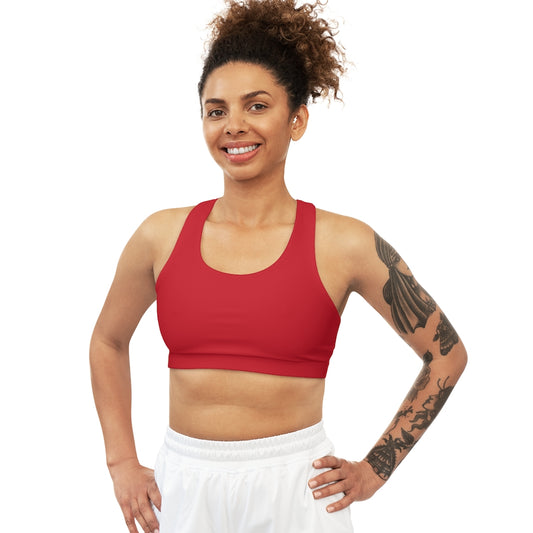 Seamless Sports Bra (AOP) Dark Red