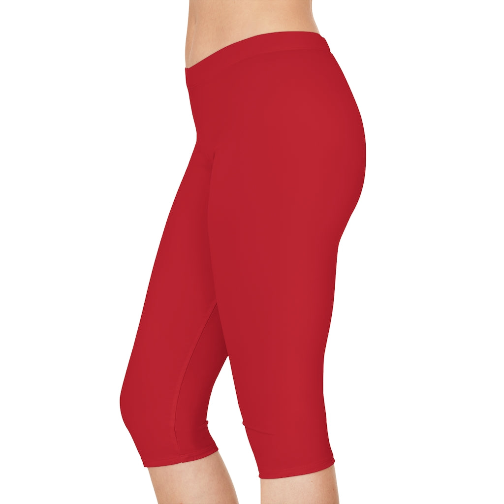 Women's Capri Leggings Dark Red