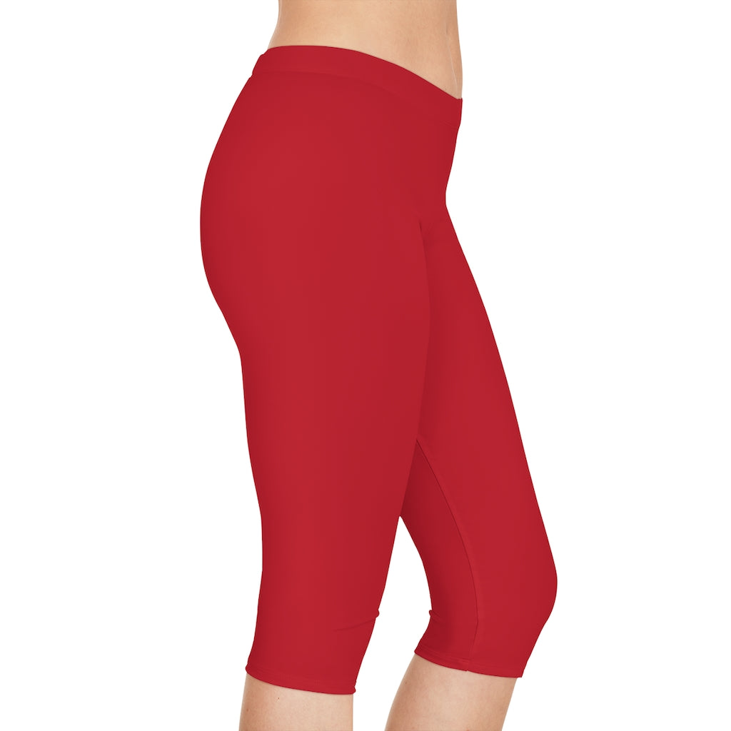 Women's Capri Leggings Dark Red