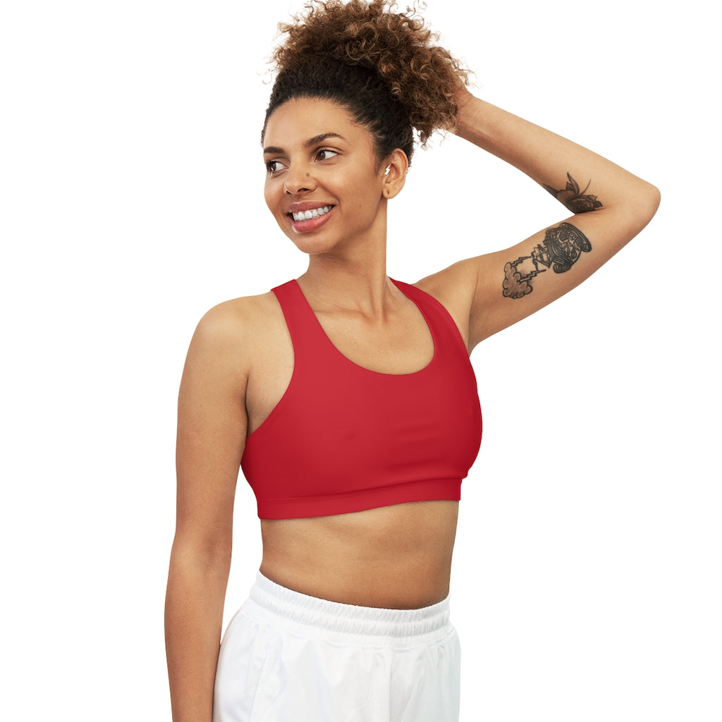 Seamless Sports Bra (AOP) Dark Red