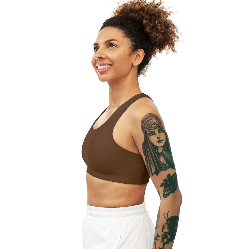 Seamless Sports Bra (AOP) Brown