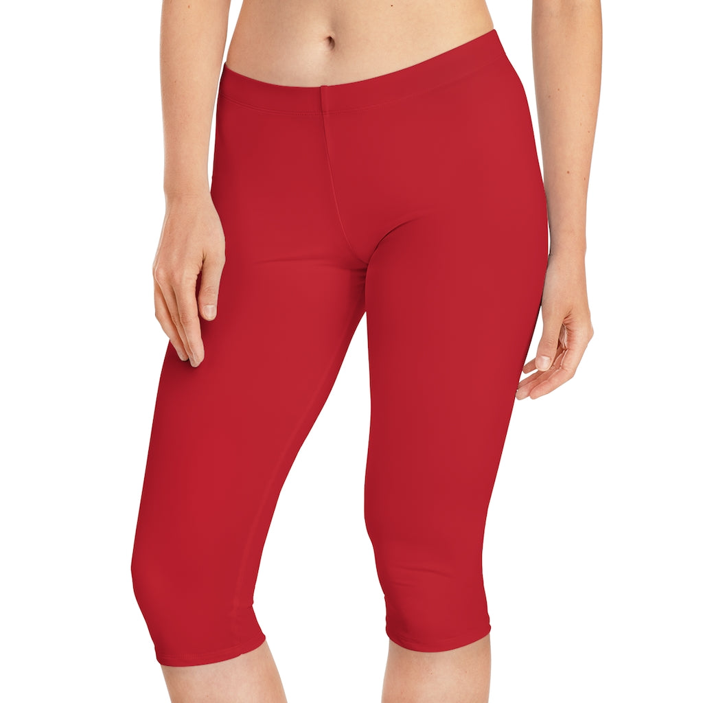 Women's Capri Leggings Dark Red