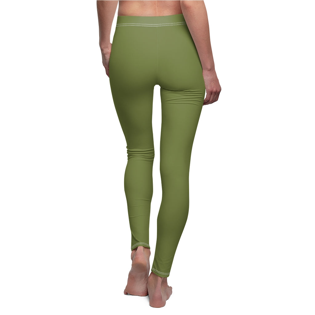 Women's Cut & Sew Casual Leggings Olive