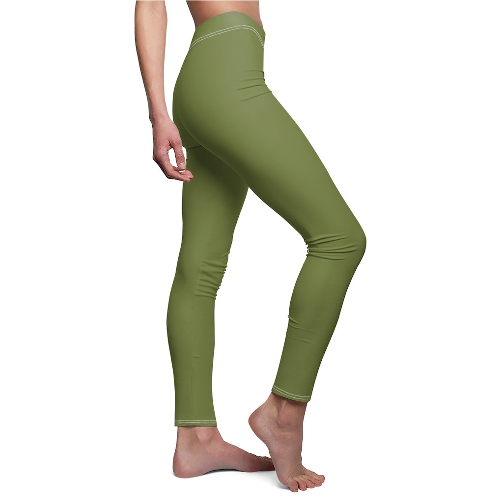 Women's Cut & Sew Casual Leggings Olive