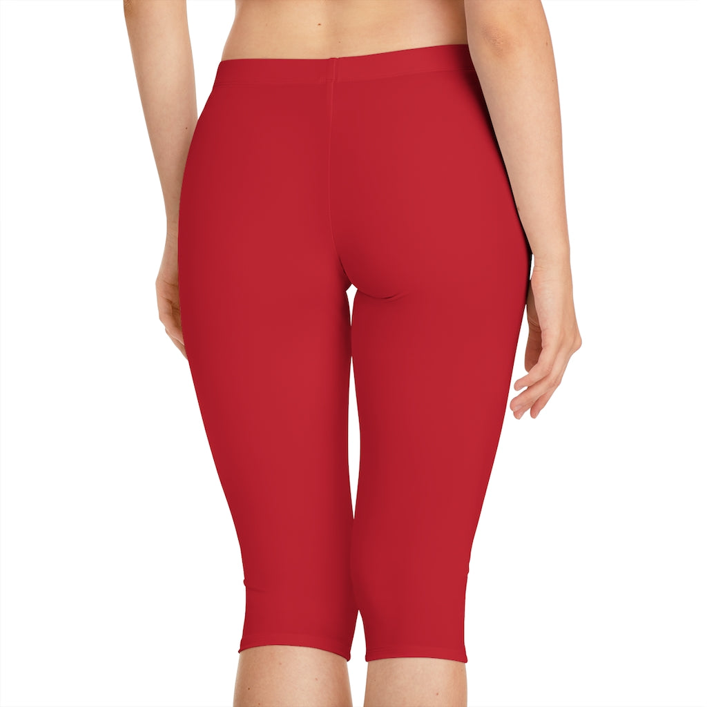 Women's Capri Leggings Dark Red