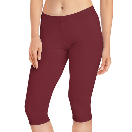 Women's Capri Leggings Burgundy