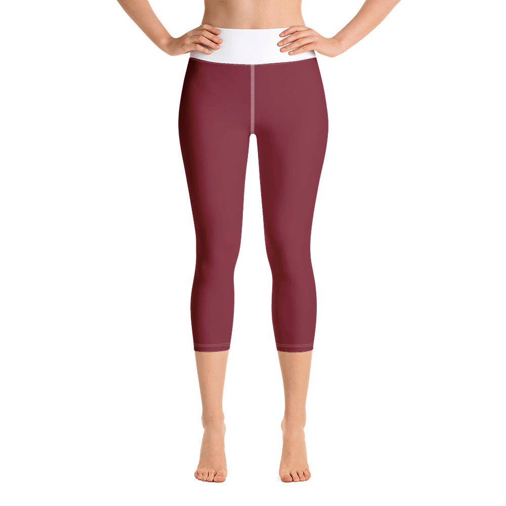 Yoga Capri Leggings Burgundy