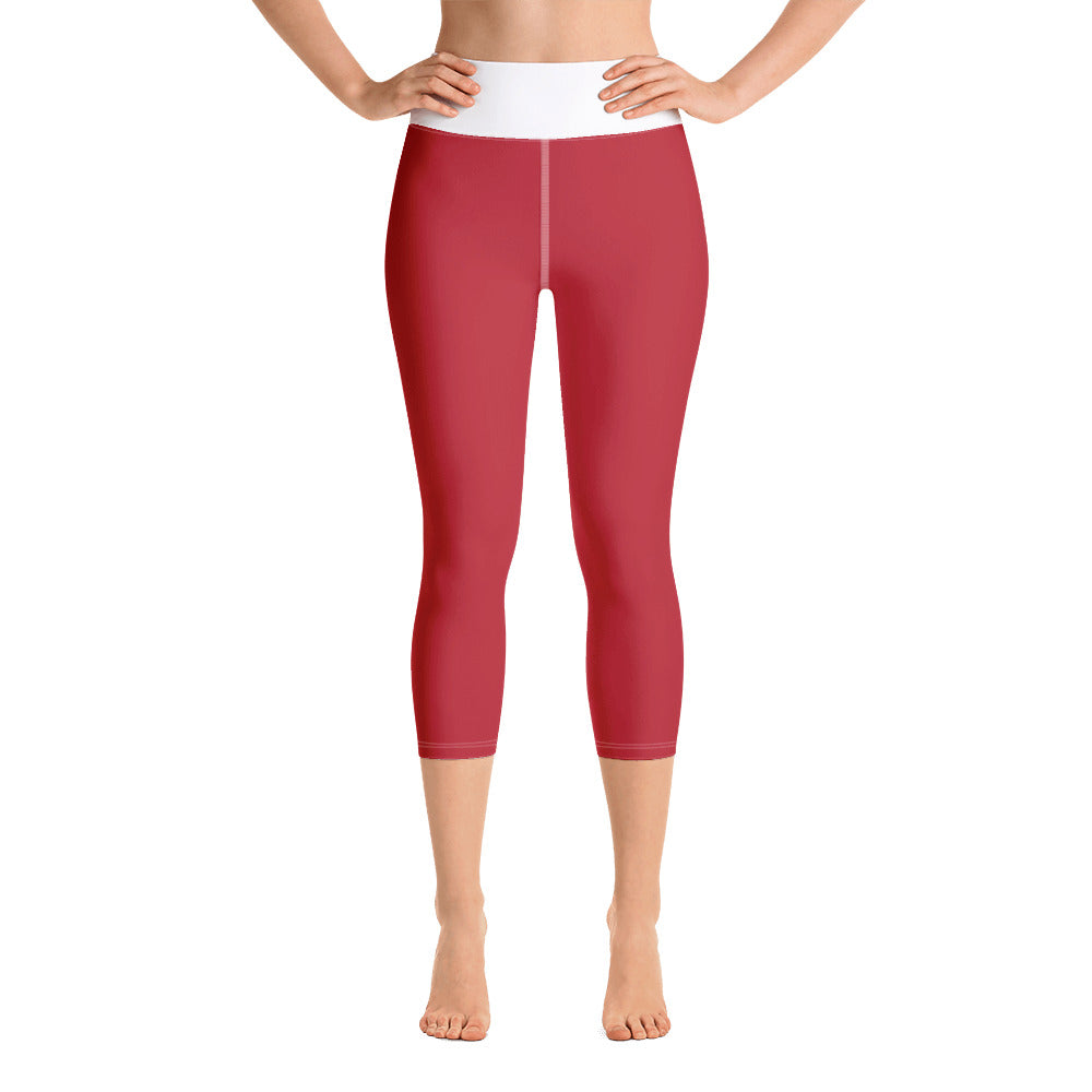 Yoga Capri Leggings Dark Red