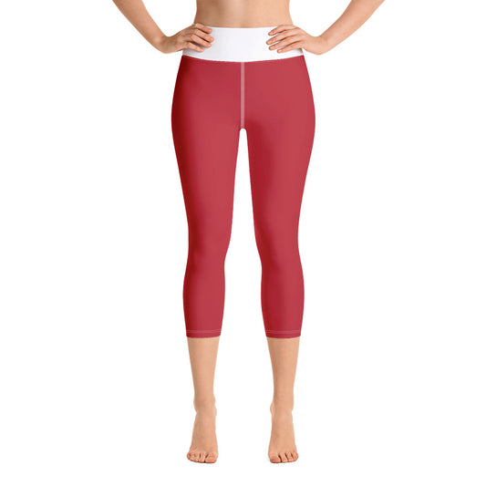 Yoga Capri Leggings Dark Red