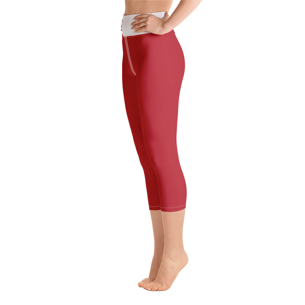 Yoga Capri Leggings Dark Red