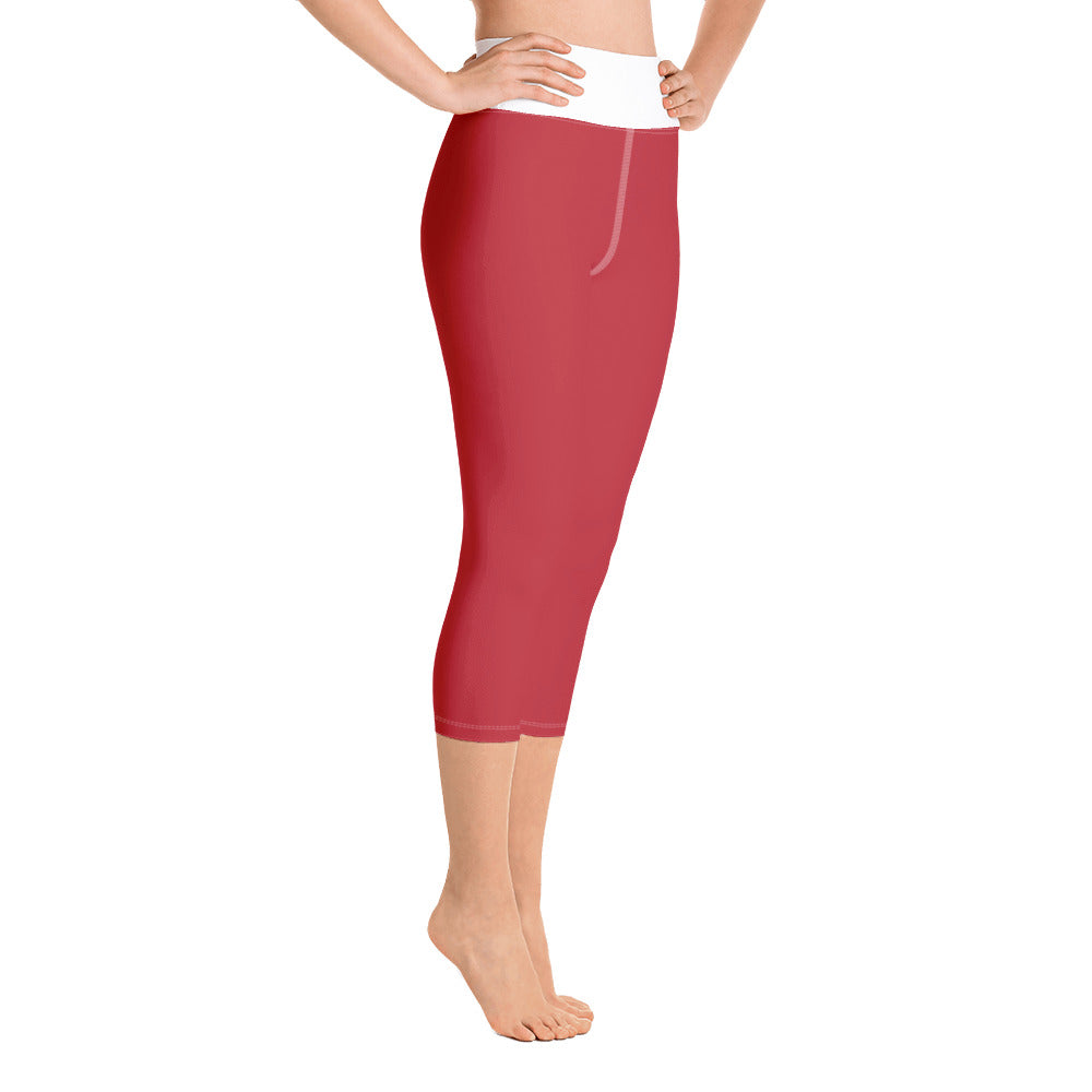 Yoga Capri Leggings Dark Red