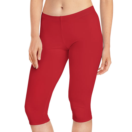 Women's Capri Leggings Dark Red