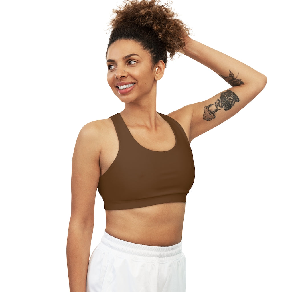 Seamless Sports Bra (AOP) Brown