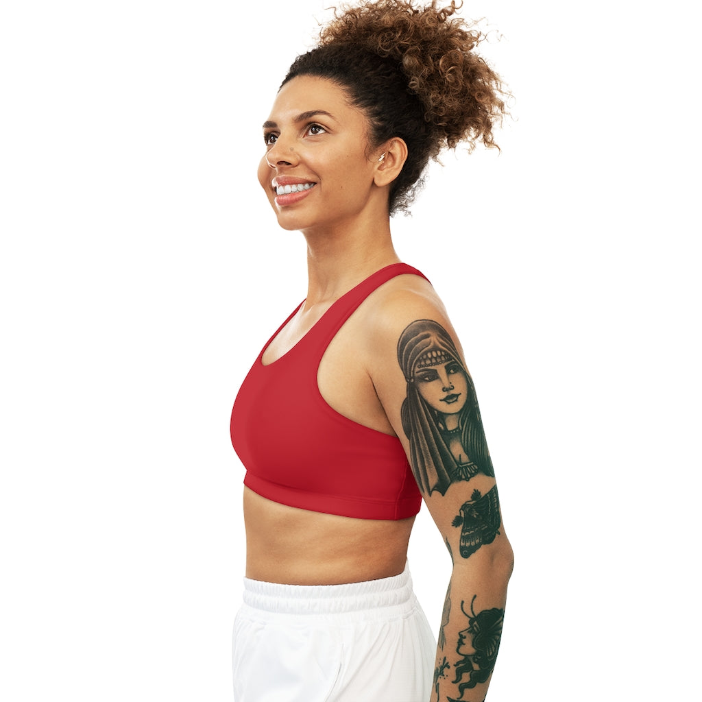 Seamless Sports Bra (AOP) Dark Red