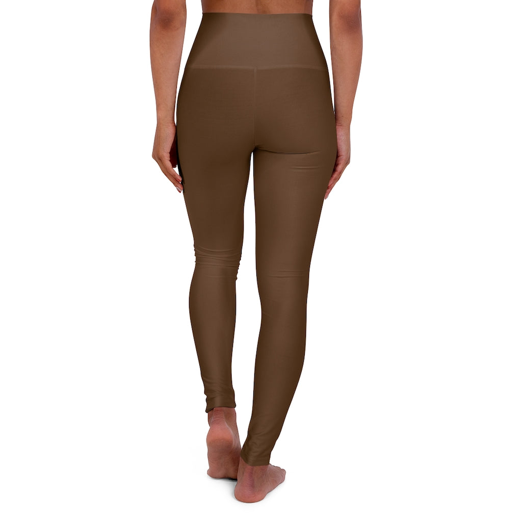 High Waisted Yoga Leggings Brown