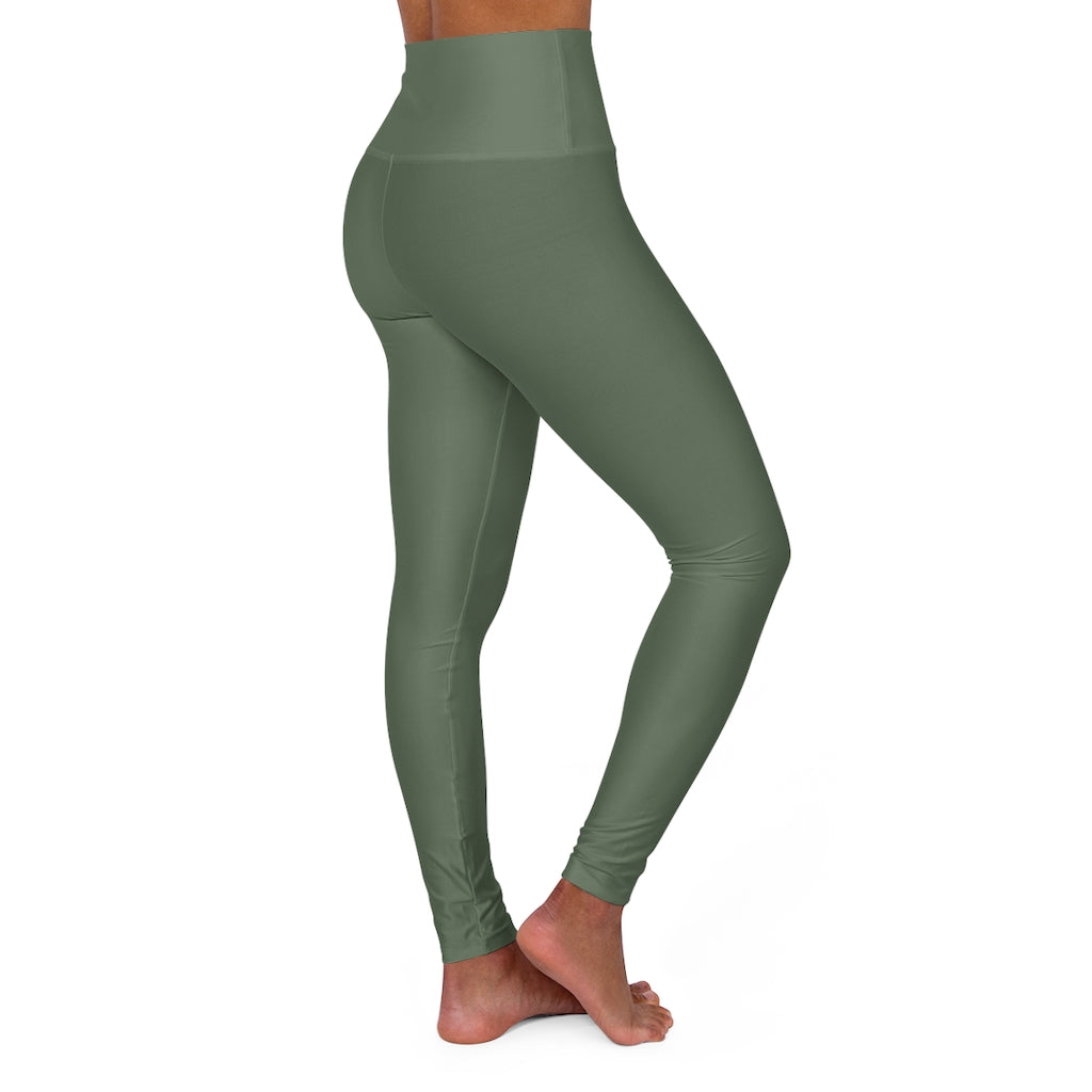 High Waisted Yoga Leggings Army