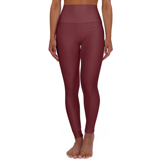 High Waisted Yoga Leggings Burgandy