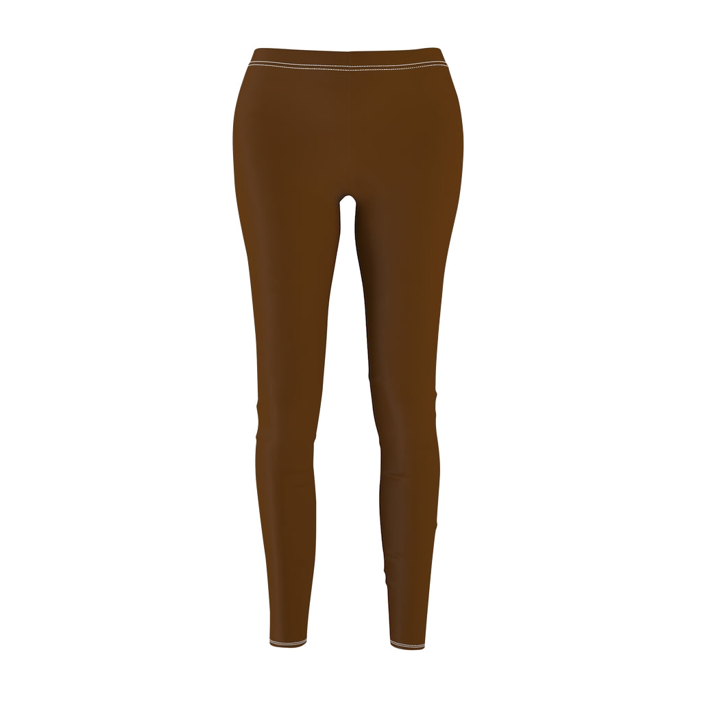 Women's Cut & Sew Casual Leggings Brown