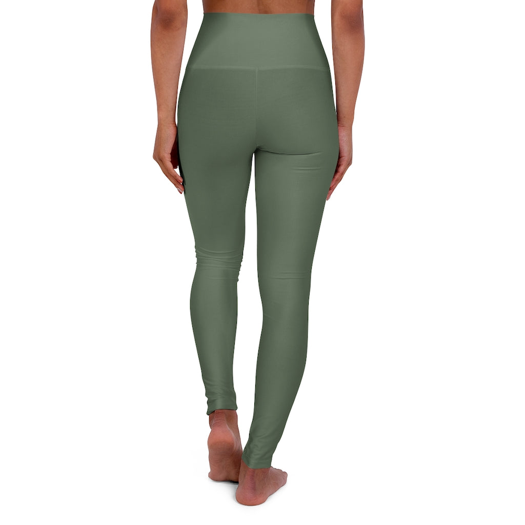 High Waisted Yoga Leggings Army