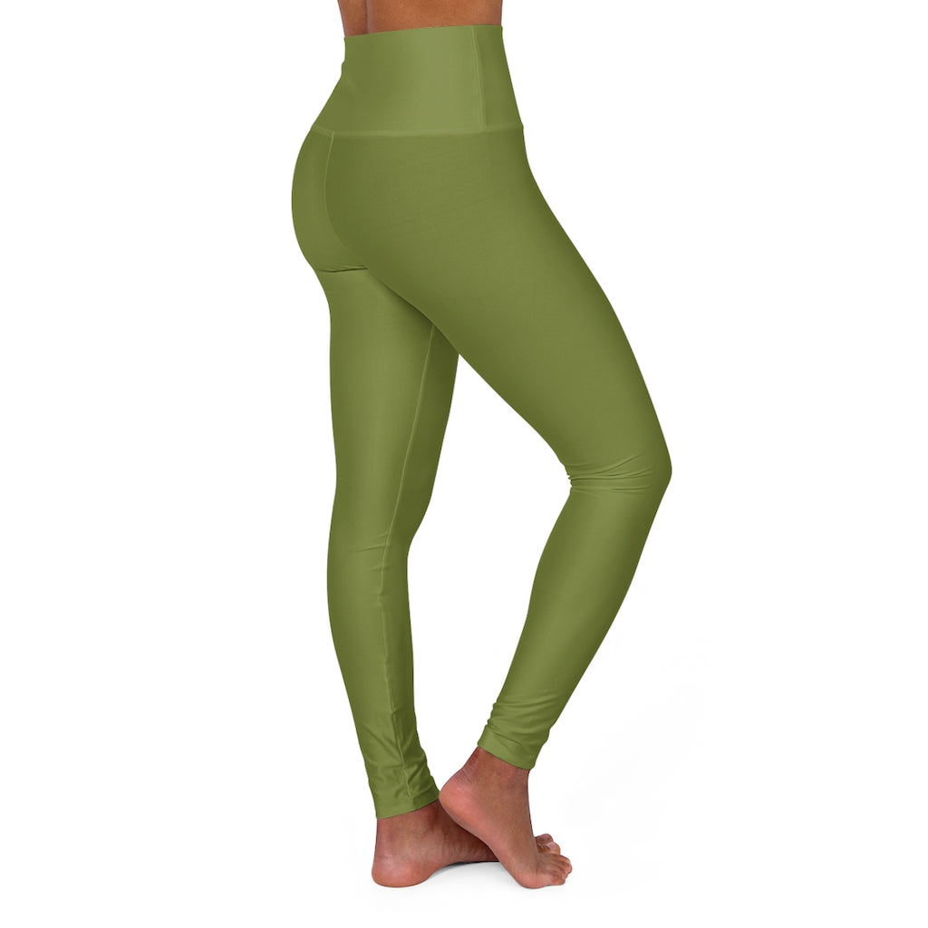 High Waisted Yoga Leggings Olive