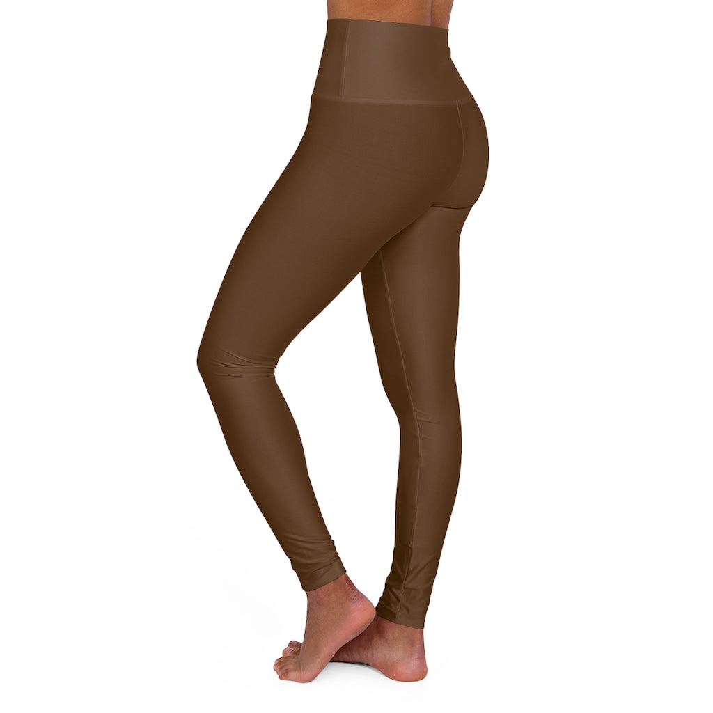 High Waisted Yoga Leggings Brown