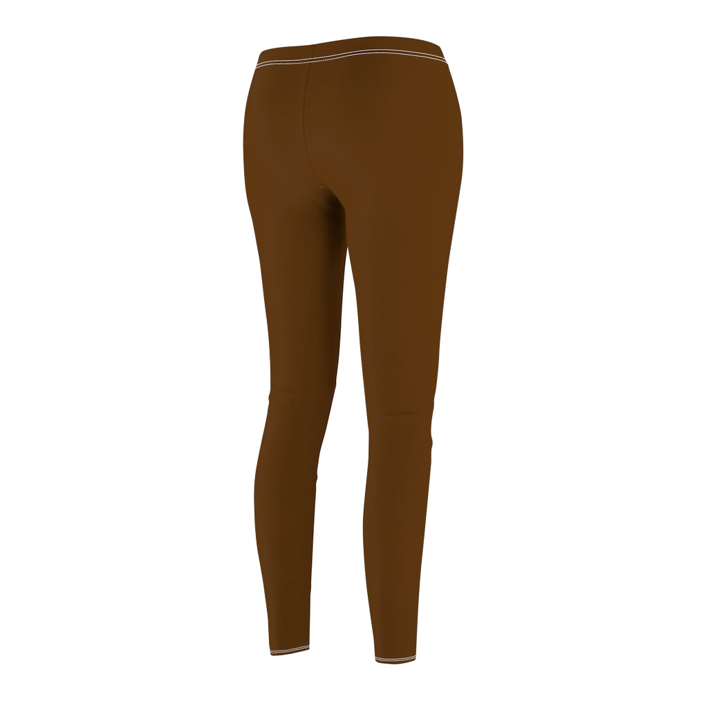 Women's Cut & Sew Casual Leggings Brown