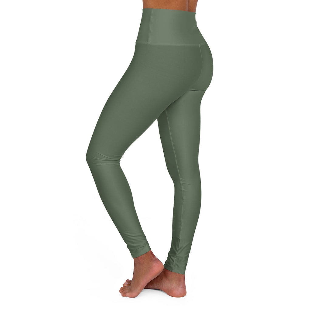 High Waisted Yoga Leggings Army