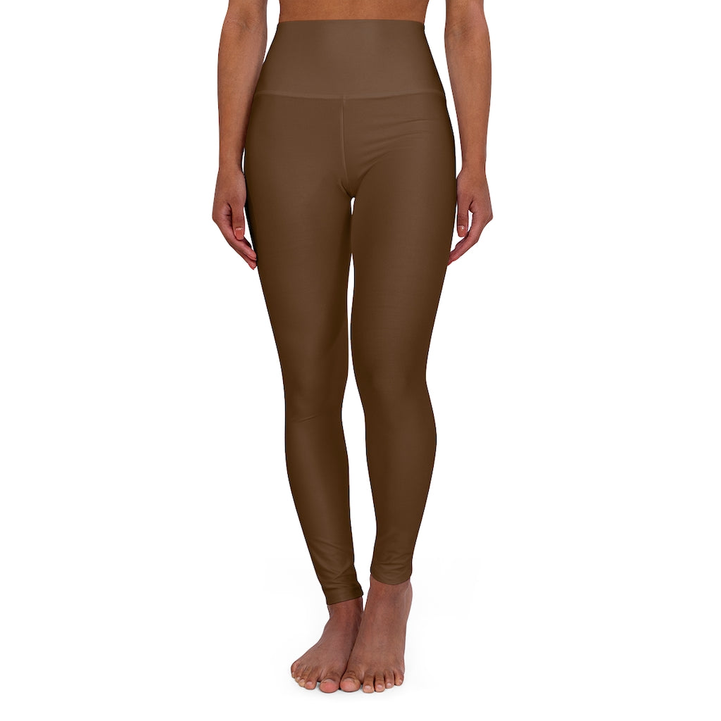 High Waisted Yoga Leggings Brown