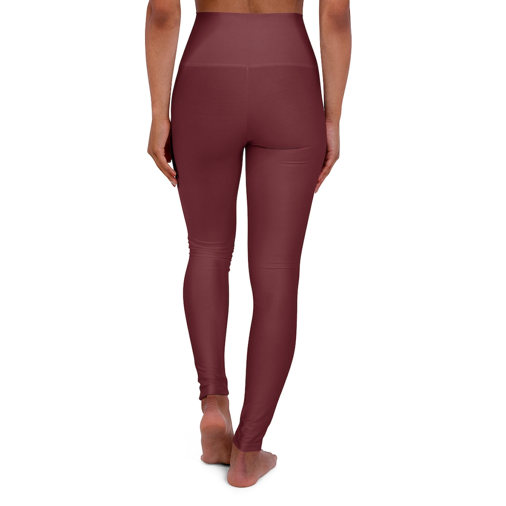 High Waisted Yoga Leggings Burgandy