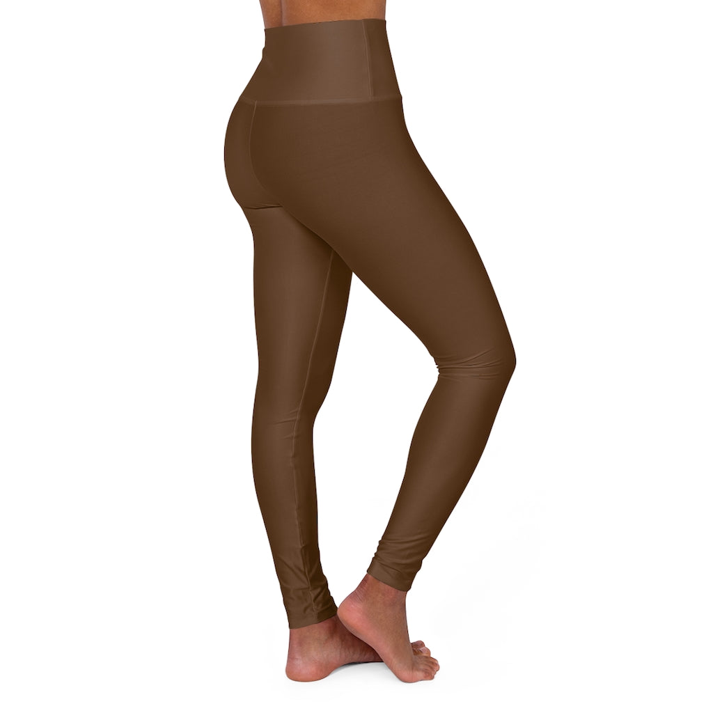 High Waisted Yoga Leggings Brown