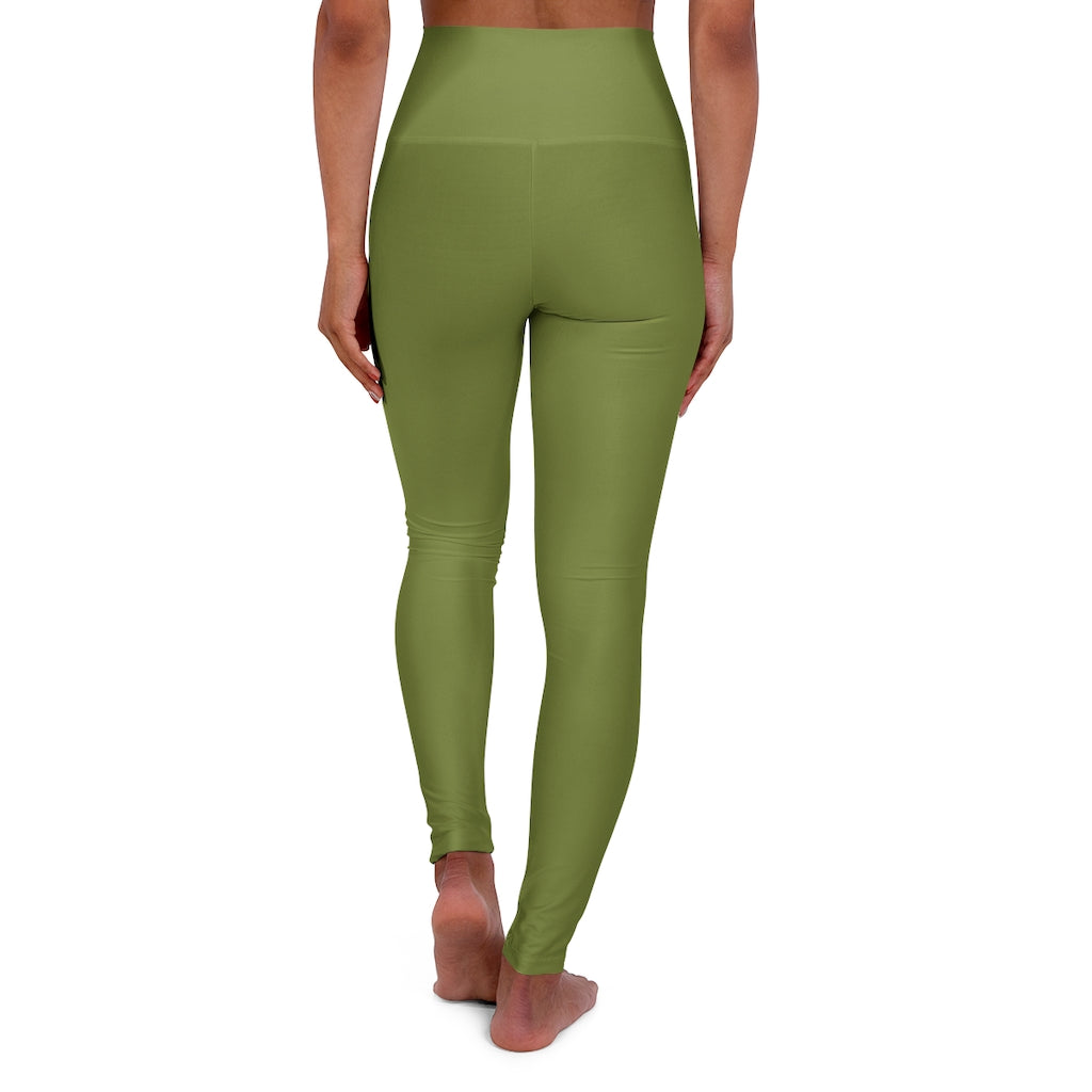 High Waisted Yoga Leggings Olive