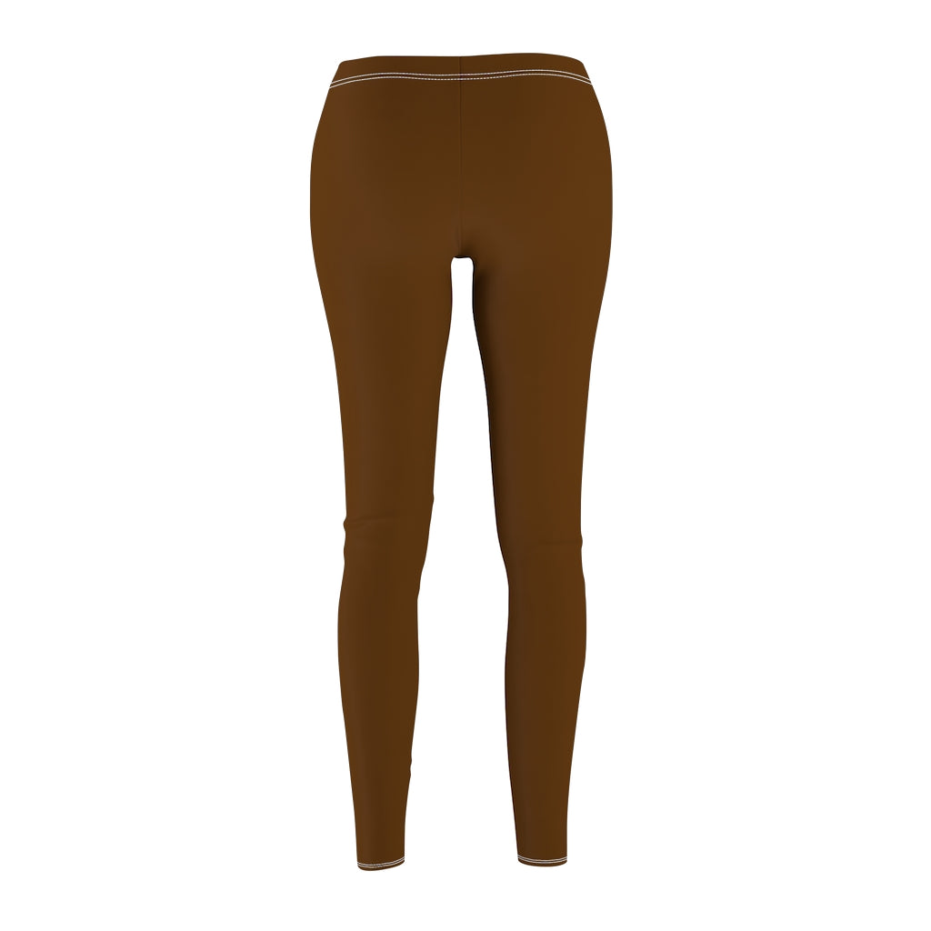 Women's Cut & Sew Casual Leggings Brown