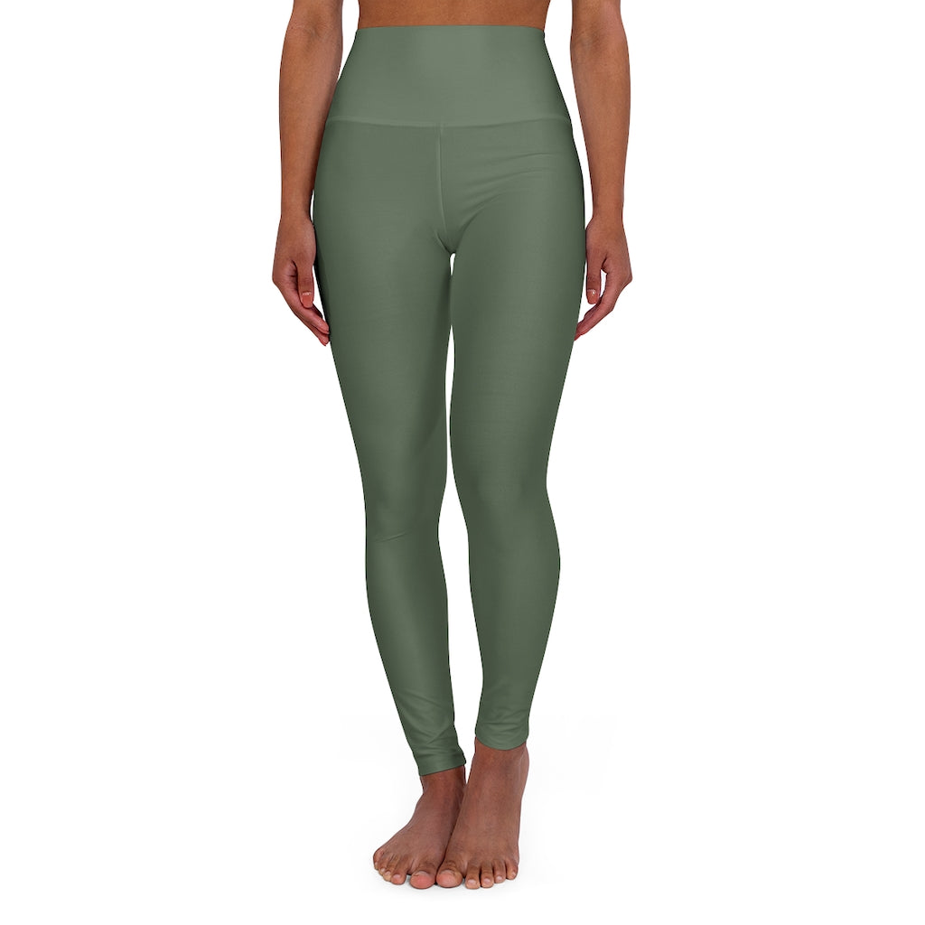 High Waisted Yoga Leggings Army