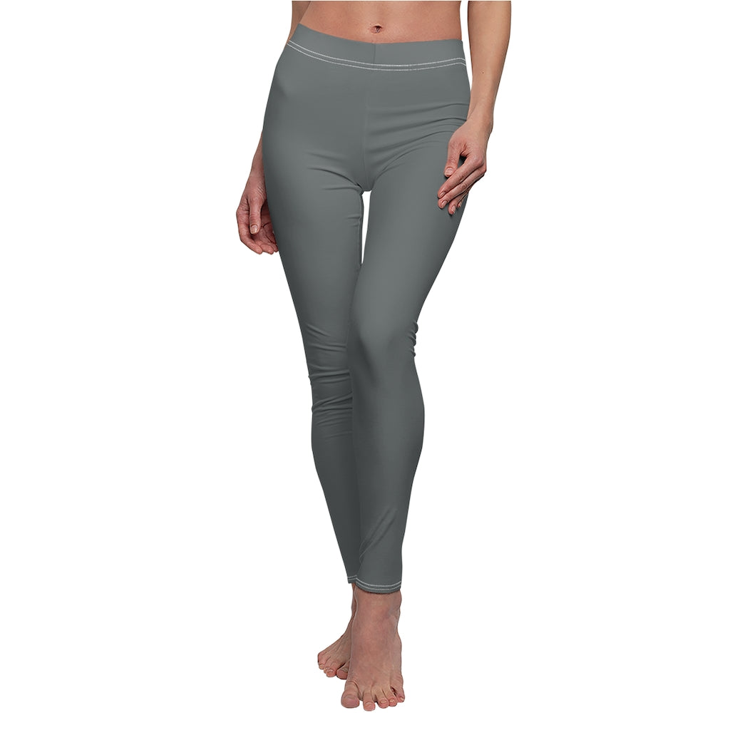 Women's Cut & Sew Casual Leggings Dark Grey