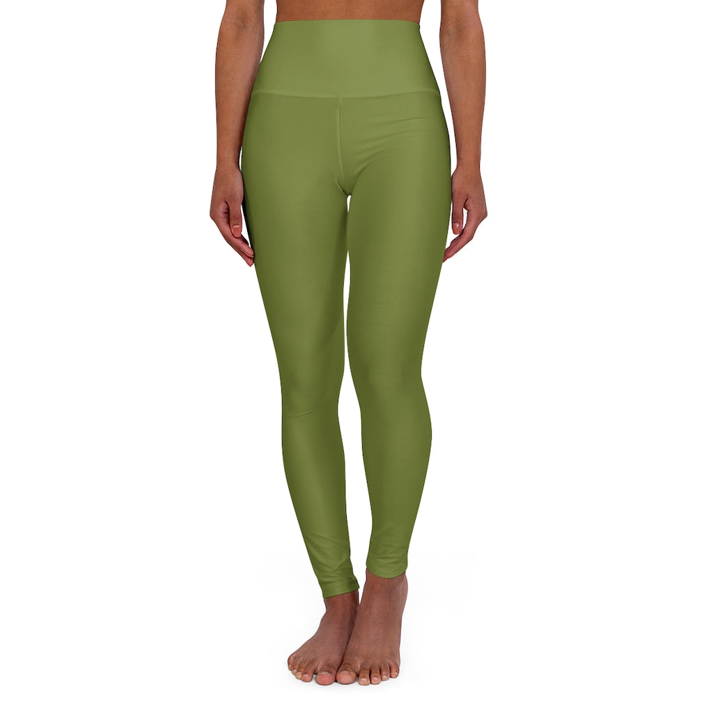 High Waisted Yoga Leggings Olive